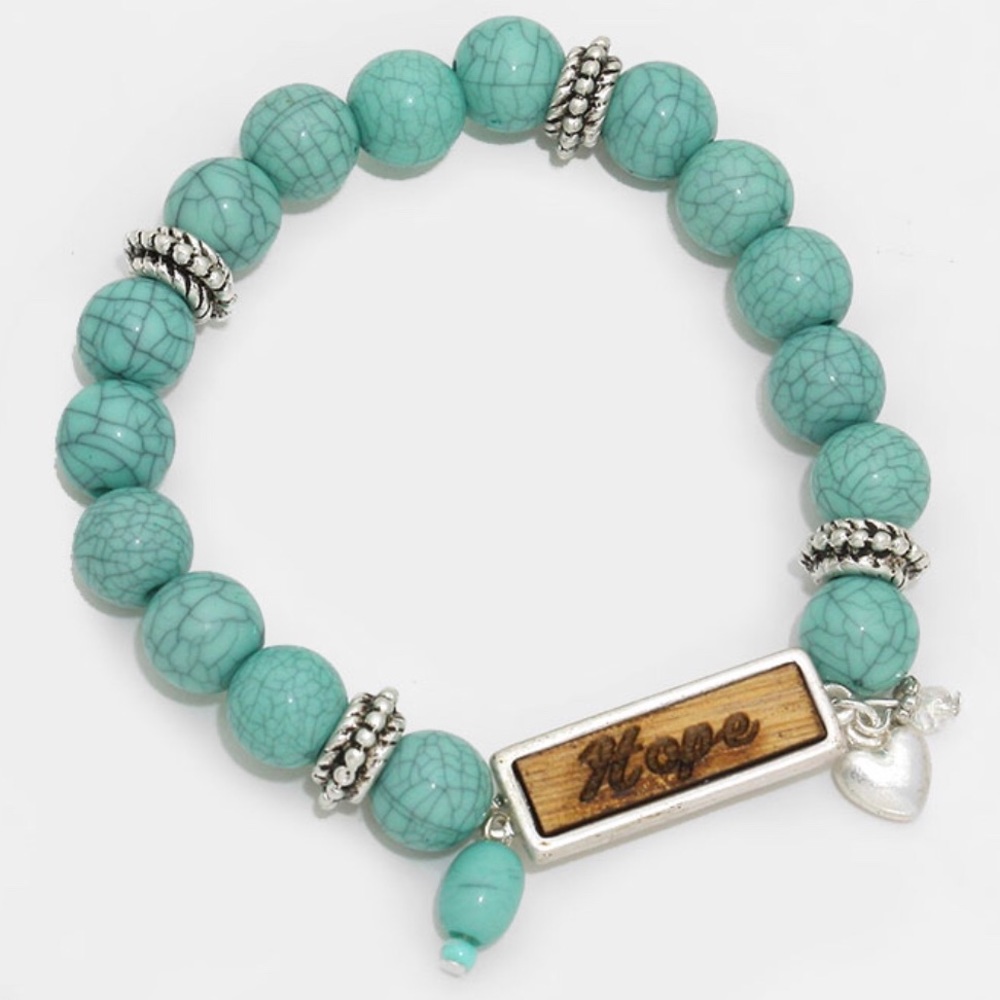 Hope turquoise stretch bracelet